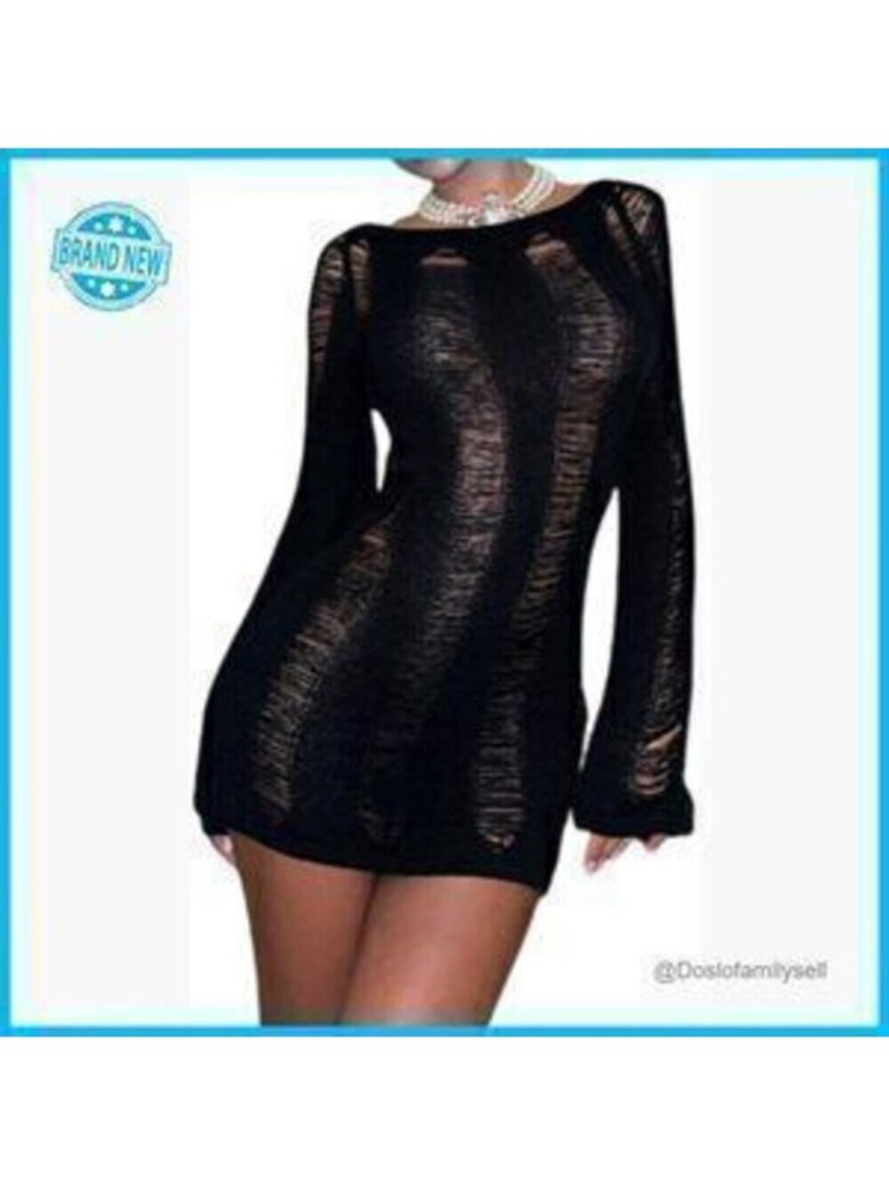 Long Sleeve Bodycon Mini Dress Y2K Sexy Club Night Out Stretchy Fabric